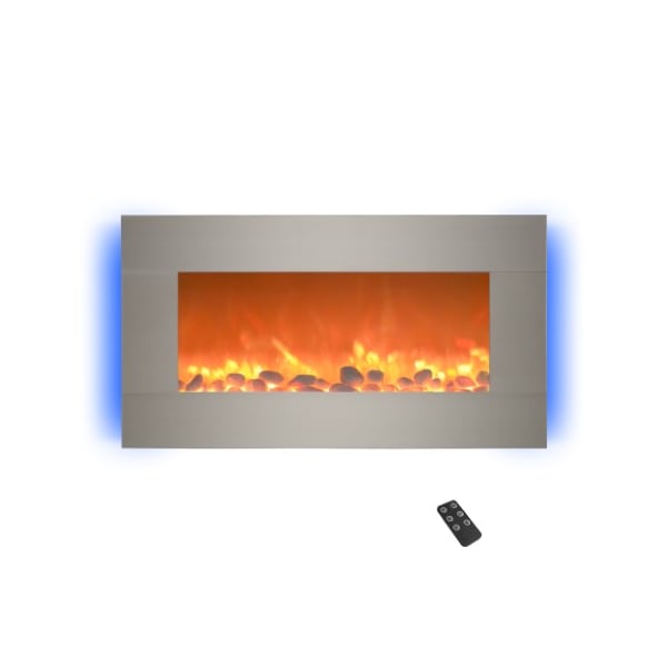 Hastings Home Hastings Home 31 inch LED Backlit Fireplace, Silver 350020NKD - main